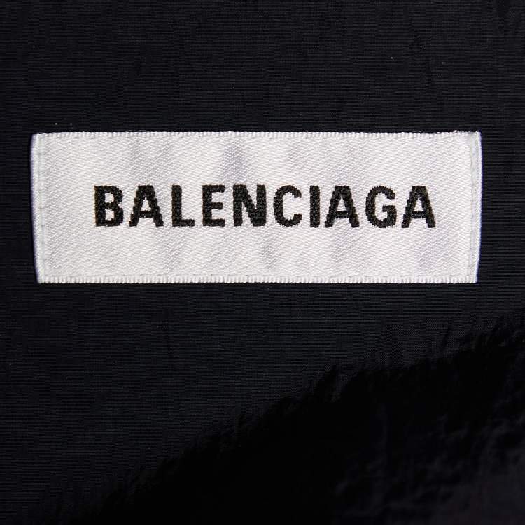 Pre Owned Balenciaga Color Block Logo Oversized Zip Up Jacket M