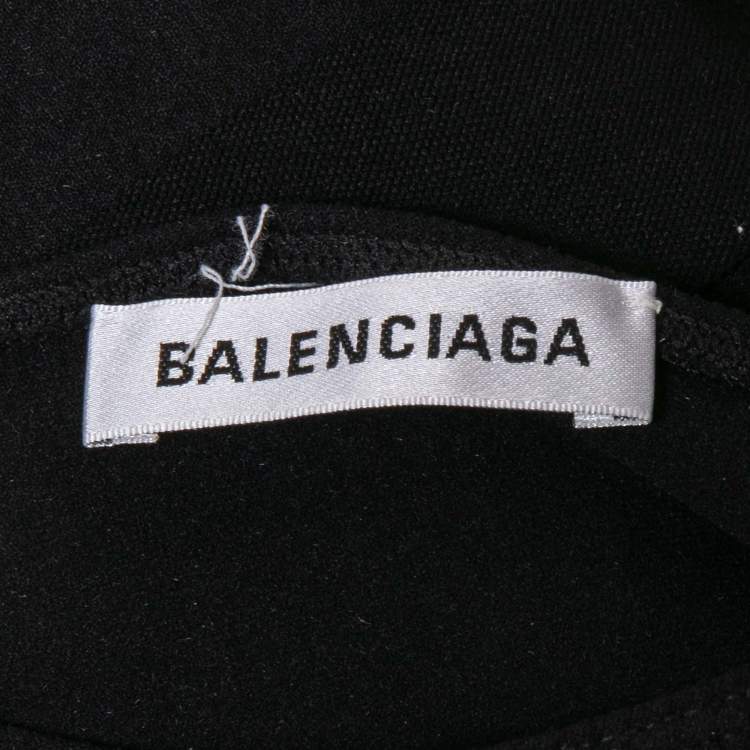 Pre Owned Balenciaga Black Logo Print Jersey Fitted T-Shirt S