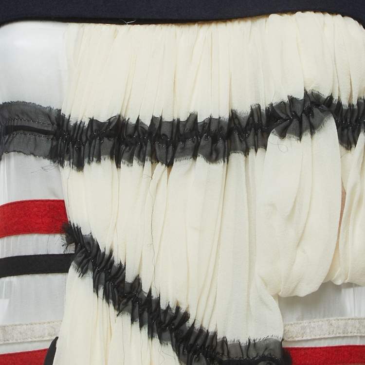 Pre Owned Balenciaga Multicolor Silk & Wool Strappy Mini Dress M