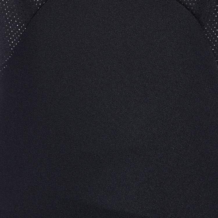 Pre Owned Balenciaga Black Crepe Sleeveless Draped Maxi Dress M