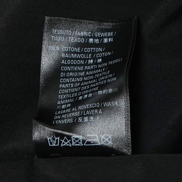 Pre Owned Balenciaga Black Logo Print Cotton Button Down Oversized Shirt XS
