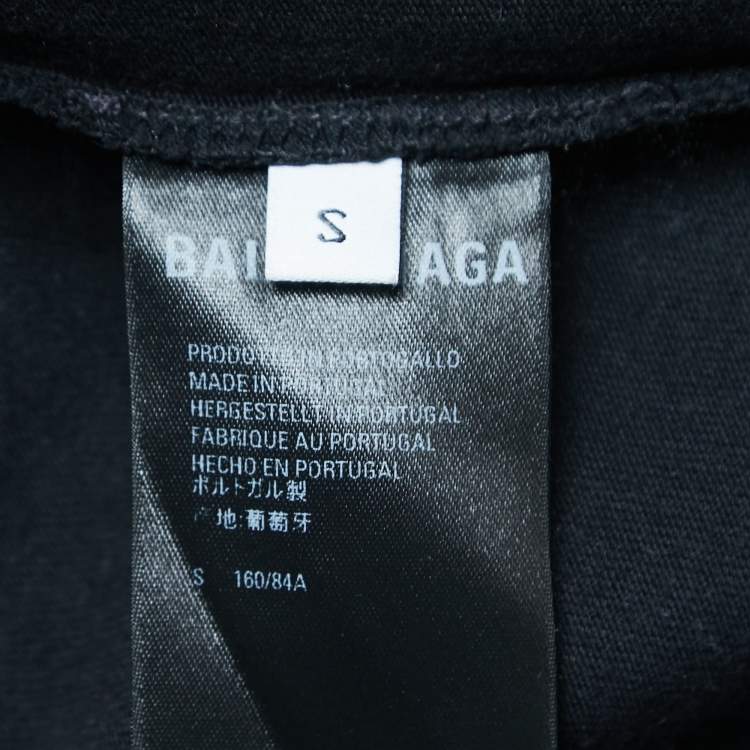 مملوكة مسبقًا Balenciaga Grey Washed & Distressed Logo Print Cotton Half Sleeve T-Shirt S
