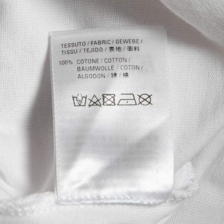 Pre Owned Balenciaga White Logo Print Cotton Short Sleeve T-Shirt XS