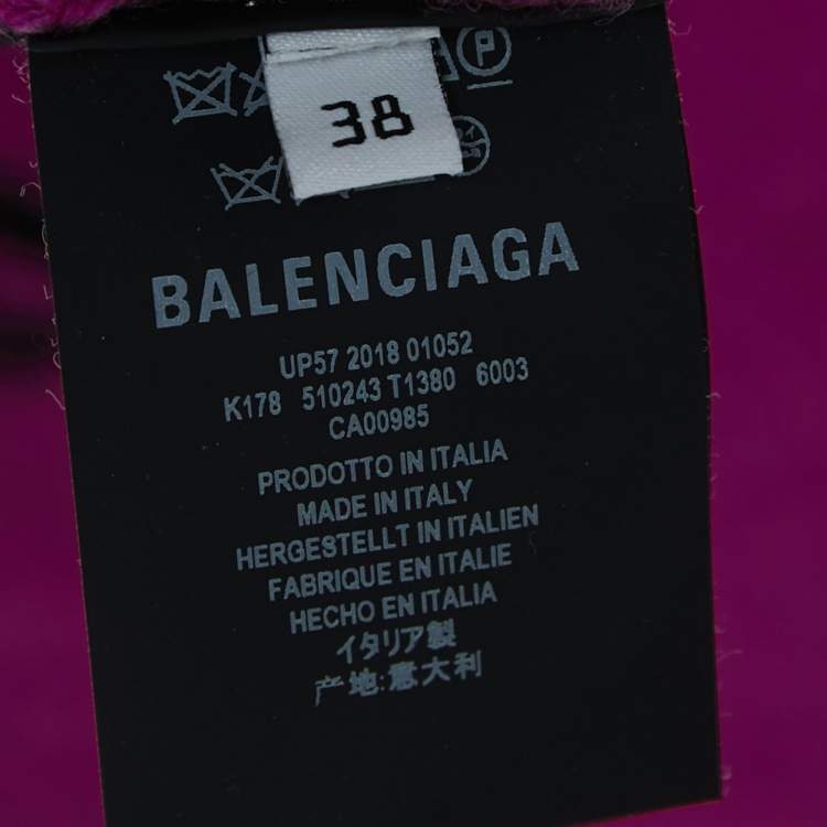 Pre Owned Balenciaga Pink All-Over Logo Wool Jumper S