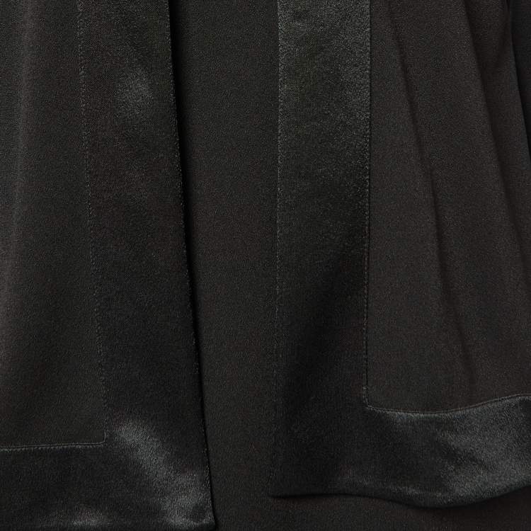 Pre Owned Balenciaga Black Crepe Cape Detail Mini Dress M