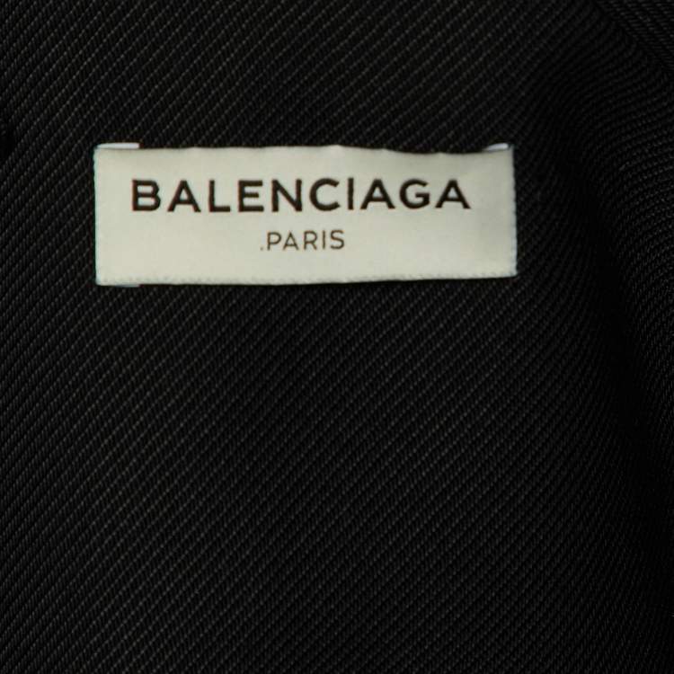 Pre Owned Balenciaga Black Brocade Skirt Top Set M