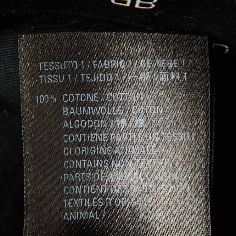 Pre Owned Balenciaga Black Logo Printed Cotton Oversized Shirt S