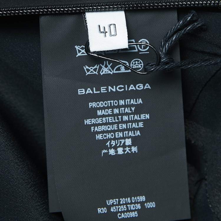 Pre Owned Balenciaga Black Crepe Strappy Midi Dress M