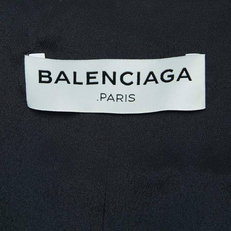 Pre Owned Balenciaga Black Crepe Strappy Midi Dress M