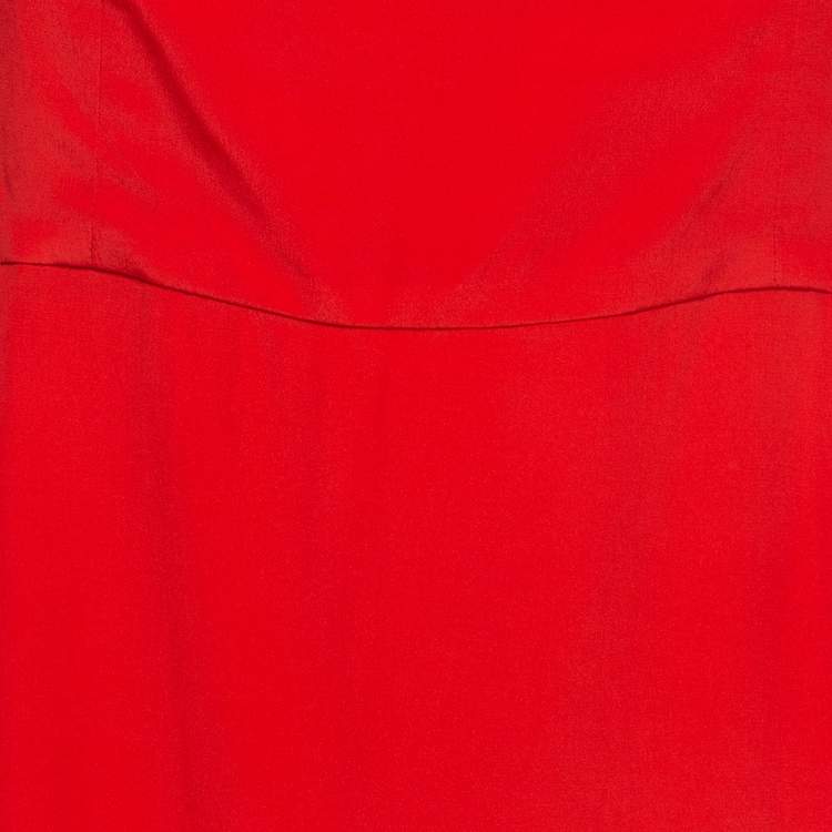Pre Owned Balenciaga Orange Crepe Strappy Midi Dress M