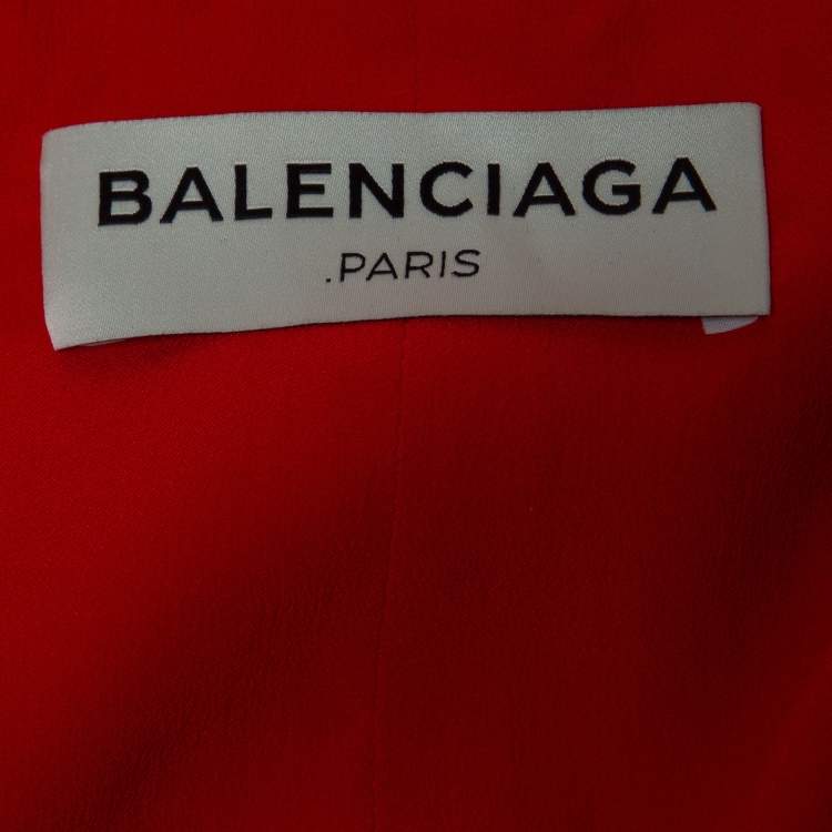 Pre Owned Balenciaga Orange Crepe Strappy Midi Dress M