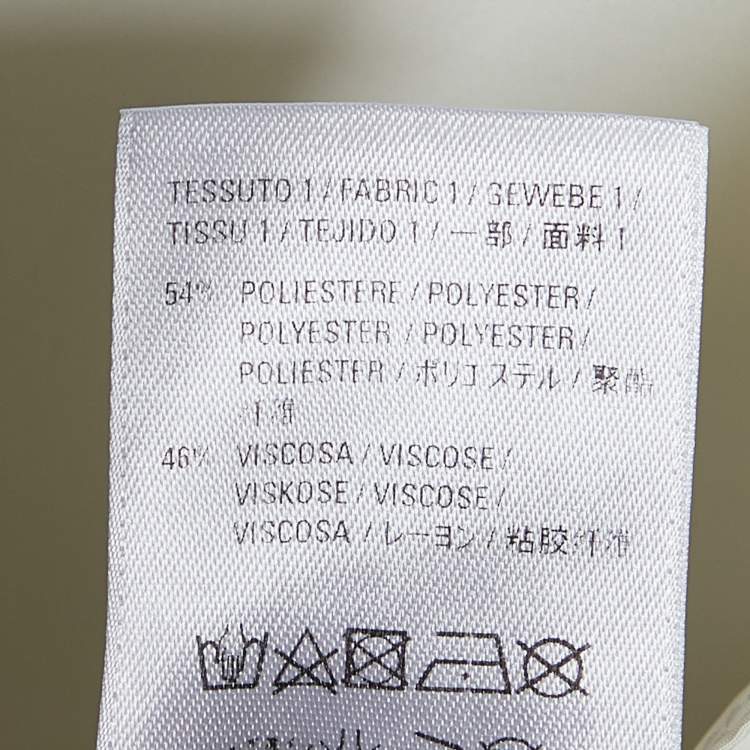 Pre Owned Balenciaga White Logo Printed Synthetic Hooded Detail Parka Coat S