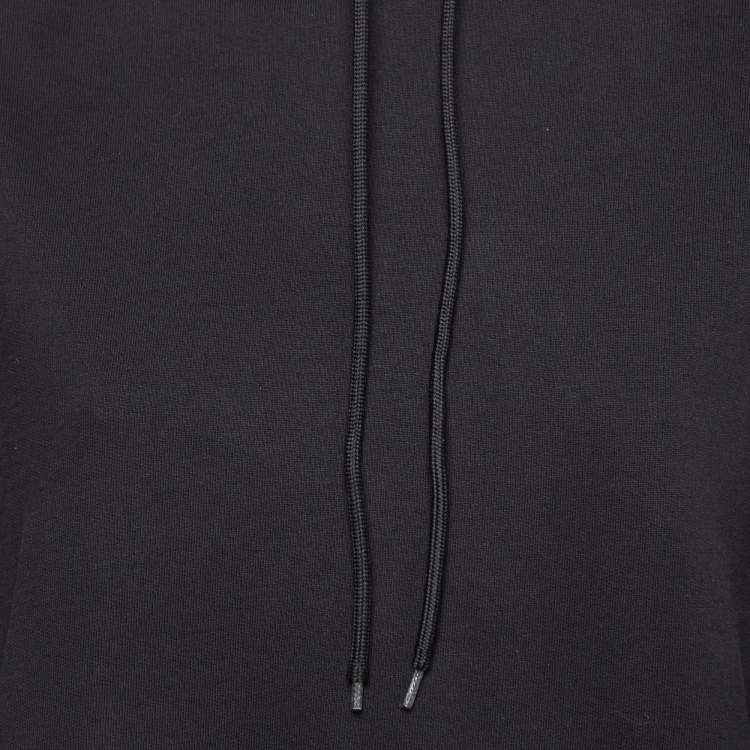 Pre Owned Balenciaga Black Logo Print Cotton Hoodie S