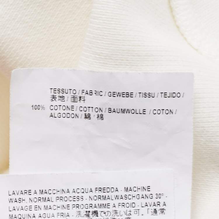 Pre Owned Balenciaga Off-White Cotton Cropped Half Sleeve Sweatshirt L