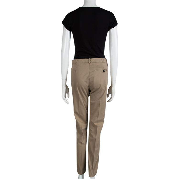 Pre Owned Balenciaga Brown Cotton Tailored Pants M