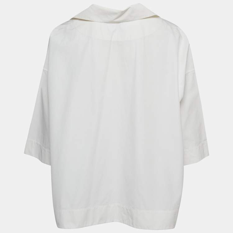 Pre Owned Balenciaga White Cotton Oversized Tunic Top S