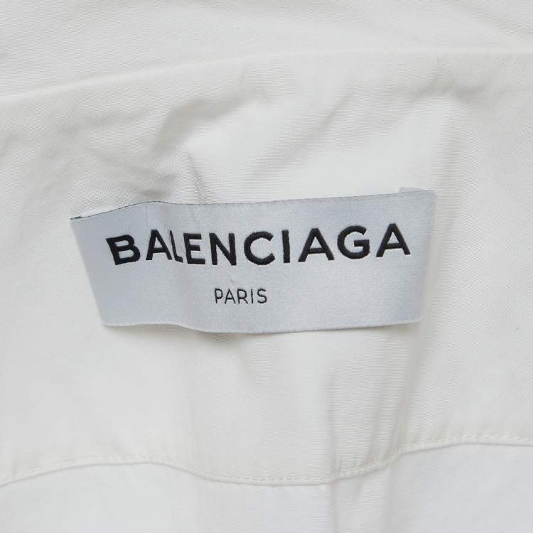 Pre Owned Balenciaga White Cotton Oversized Tunic Top S