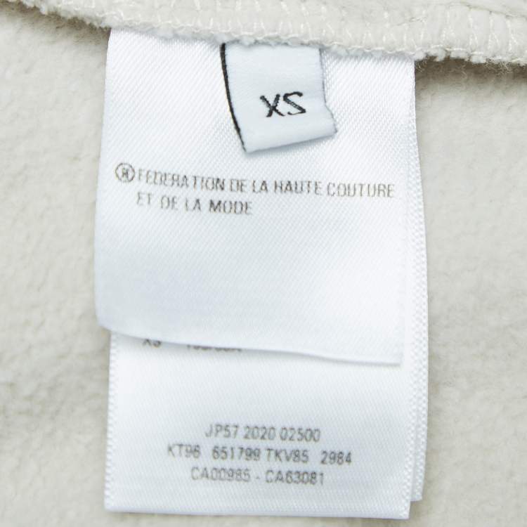 Pre Owned Balenciaga Grey Paris Fashion Week Print Cotton Hooded Sweatshirt XS