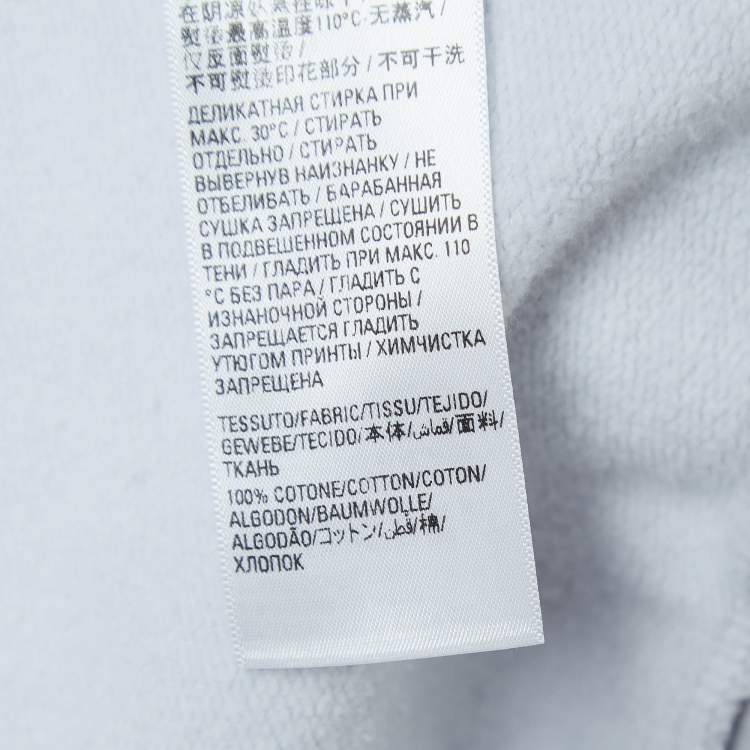 Pre Owned Balenciaga Grey Distressed Cotton Graphic Print Hoodie S