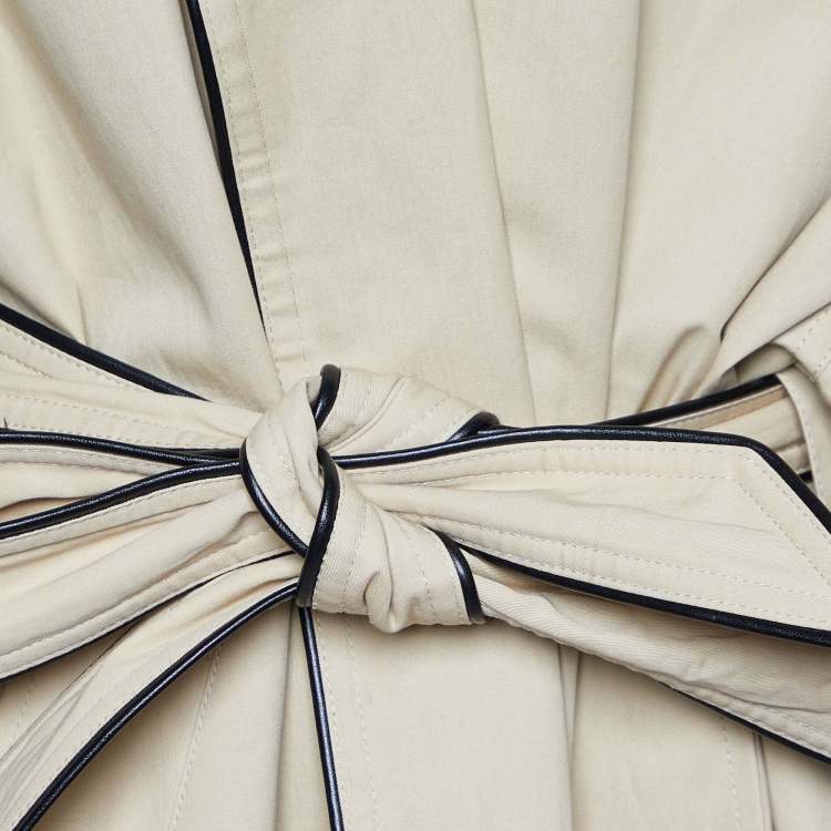 Pre Owned Balenciaga Beige Cotton Belted Cocoon Coat S