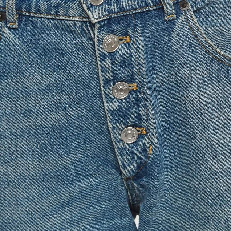 Pre Owned Balenciaga Blue Denim High Rise Jeans M Waist 28''