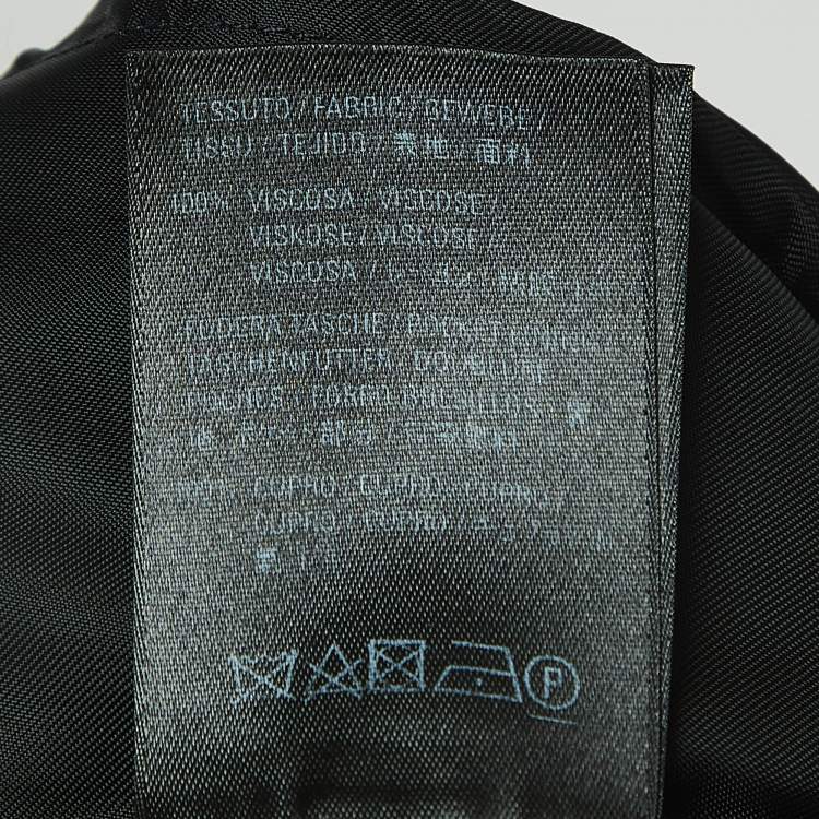 Pre Owned Balenciaga Black Crepe Waist Band Logo Detail Pants M