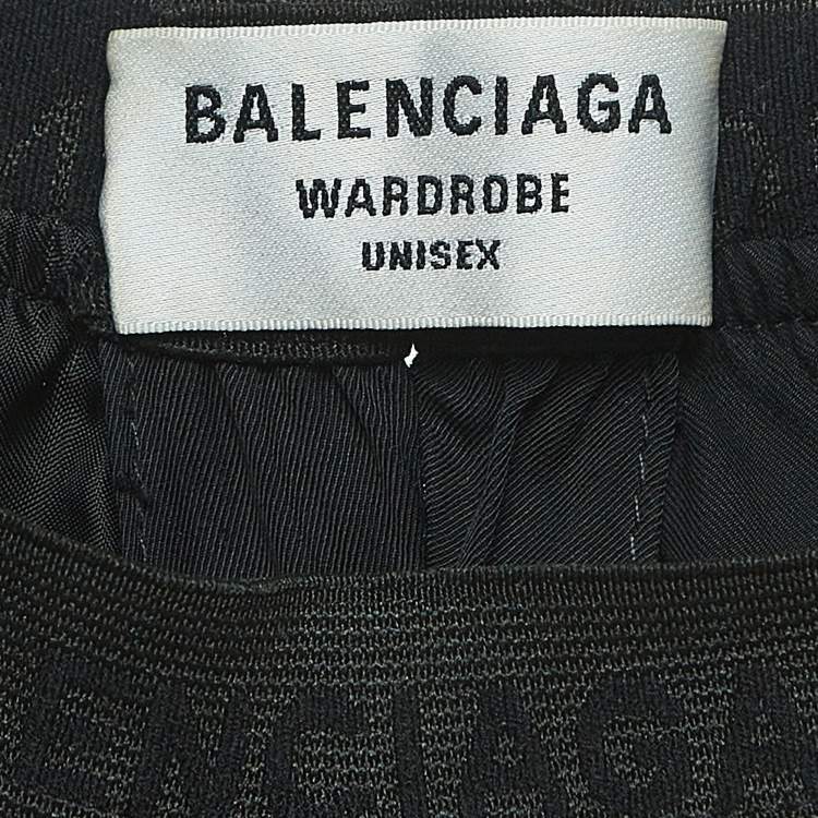 Pre Owned Balenciaga Black Crepe Waist Band Logo Detail Pants M