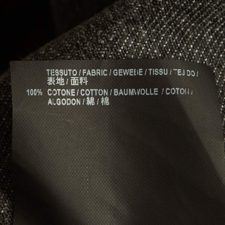Pre Owned Balenciaga Black Logo Print Fur Trimmed Denim Buttoned Jacket S