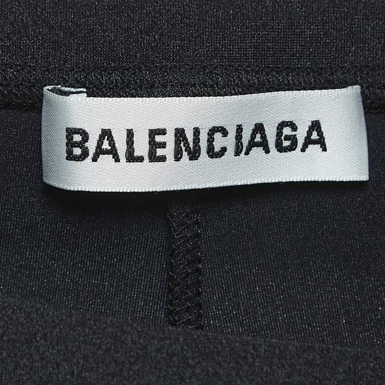 Pre Owned Balenciaga Navy Blue Jersey High Rise Leggings L