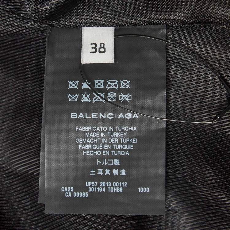 Pre Owned Balenciaga Black Leather Quilted Riders Jacket M