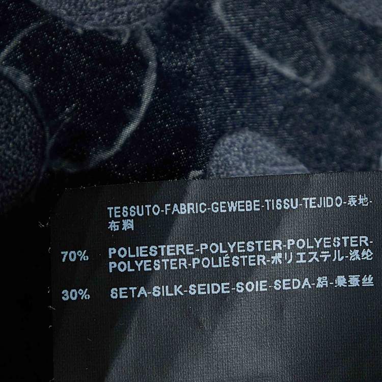 Pre Owned Balenciaga Navy Blue Dotted Pattern Organza Button Front Blouse M