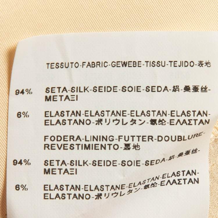 Pre Owned Balenciaga Cream Silk Pintuck Detail A-Line Shift Dress M