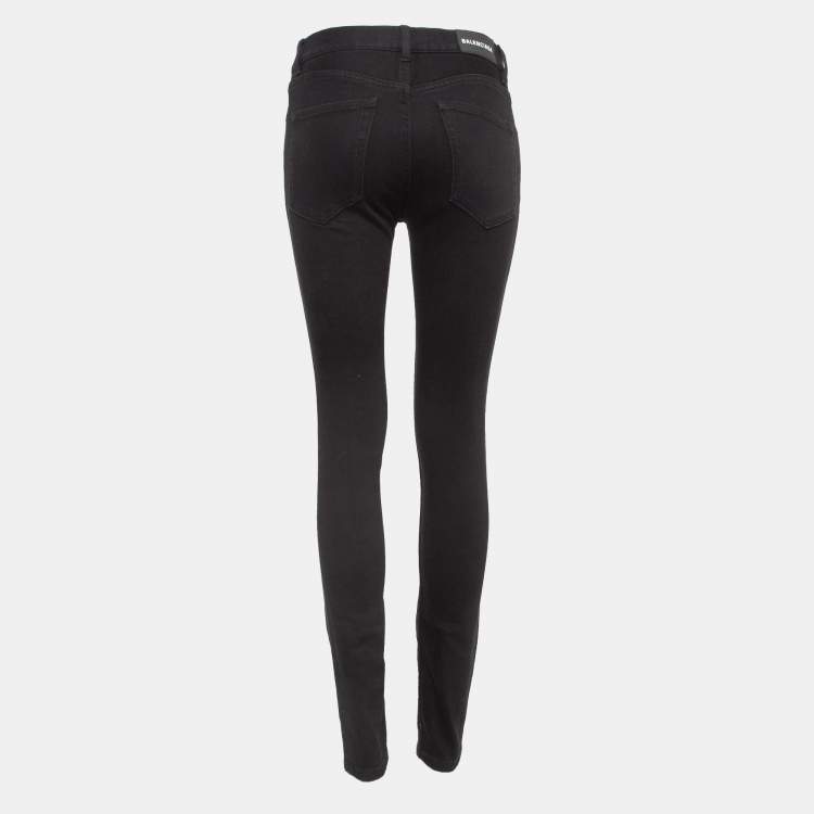 Pre Owned Balenciaga Black Denim Skinny Jeans S Waist 25"