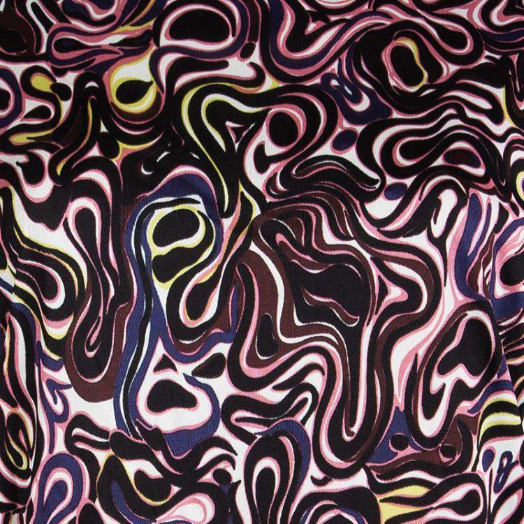 Pre Owned Balenciaga Multicolor Printed Knit Long Sleeve Top M