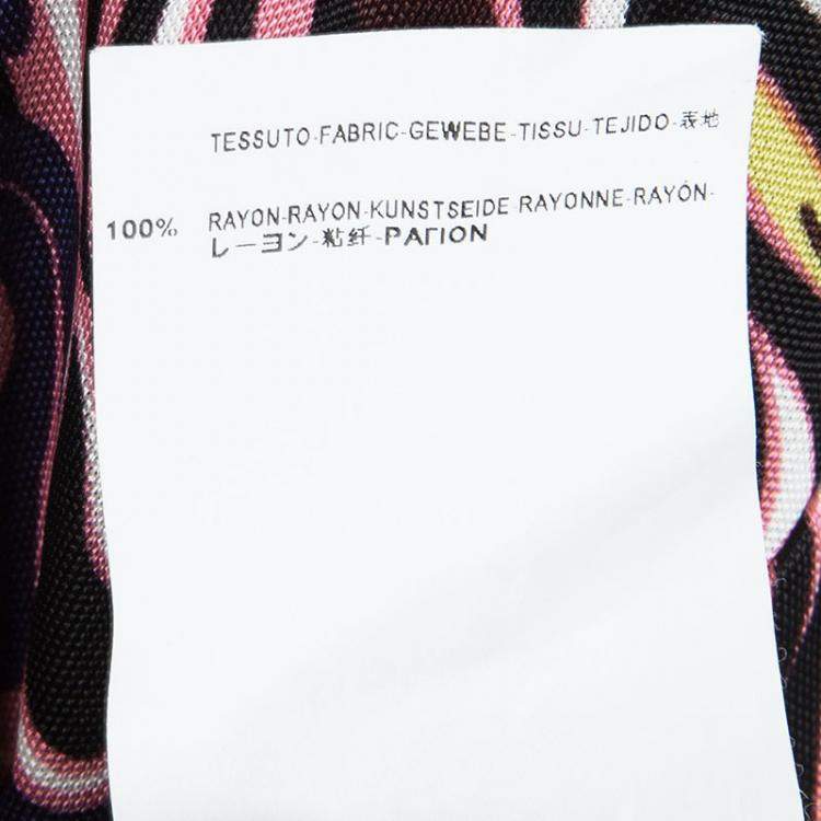 Pre Owned Balenciaga Multicolor Printed Knit Long Sleeve Top M