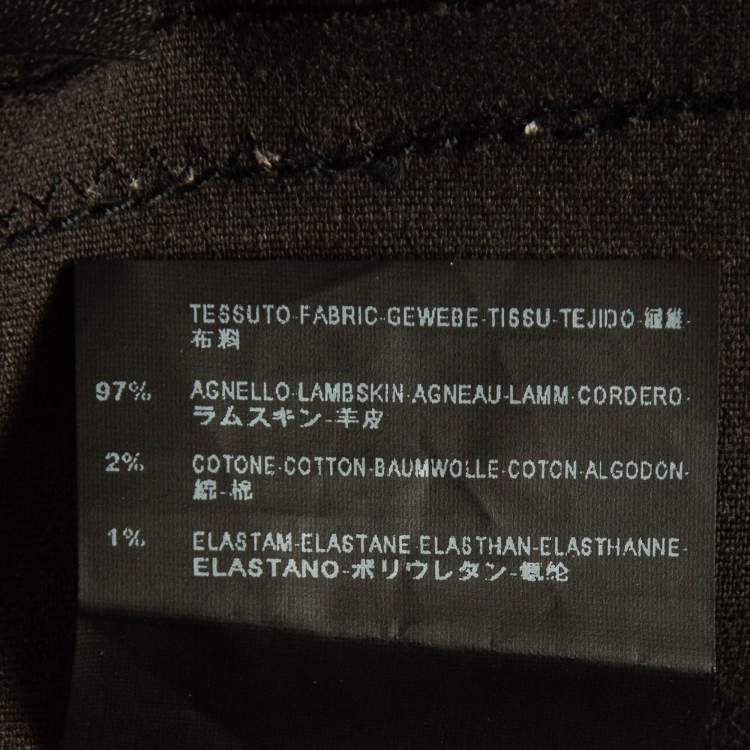 Pre Owned Balenciaga Black Leather Skinny Trousers M