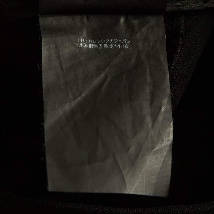 Pre Owned Balenciaga Black Wool Draped Detail Trousers M