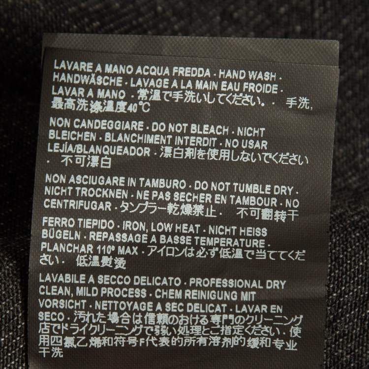 Pre Owned Balenciaga Black Sinner Embroidered Denim Distressed Jacket XL