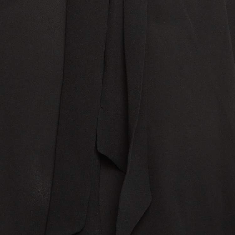 Pre Owned Balenciaga Black Silk Neck Tie Top S