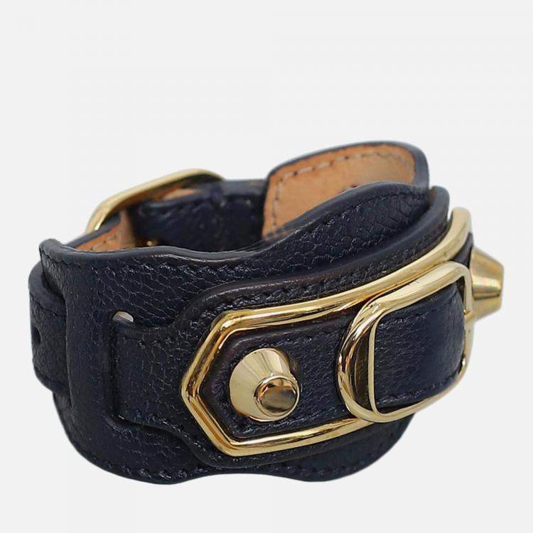 Pre Owned Balenciaga Arena Giant Leather Bracelet