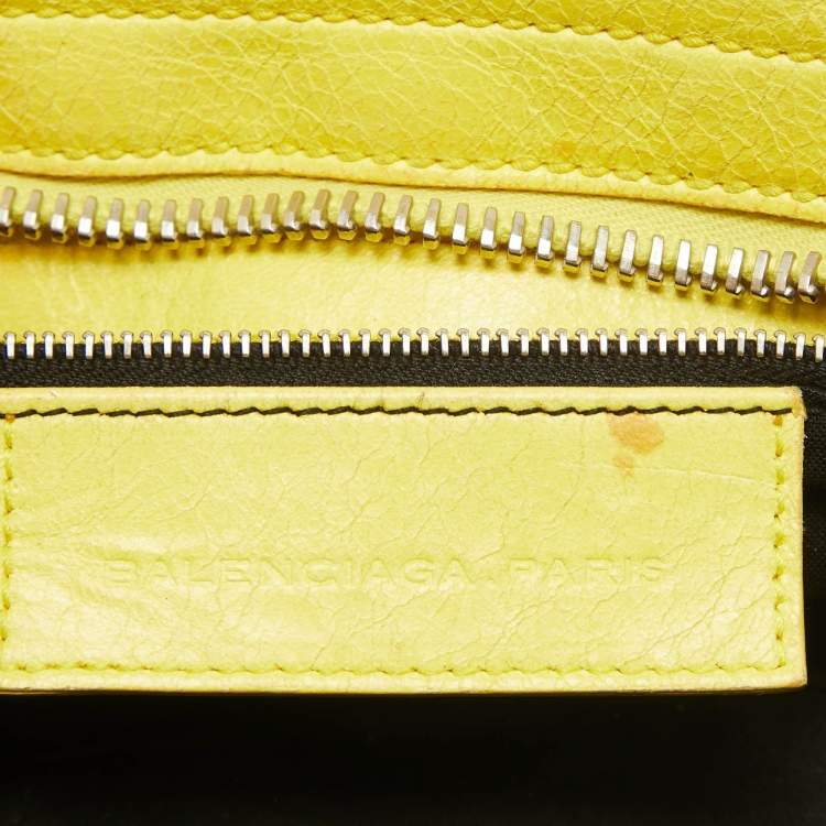 Pre Owned Balenciaga Yellow Leather GSH Part Time Tote