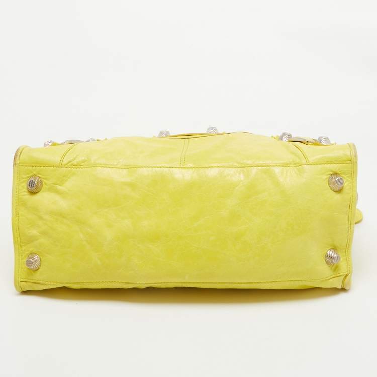 Pre Owned Balenciaga Yellow Leather GSH Part Time Tote
