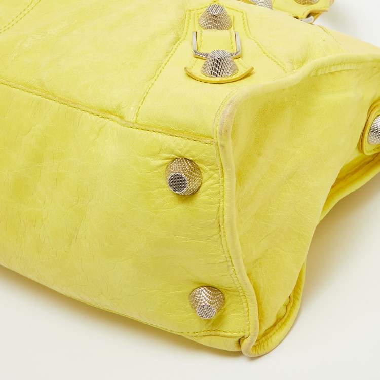 Pre Owned Balenciaga Yellow Leather GSH Part Time Tote