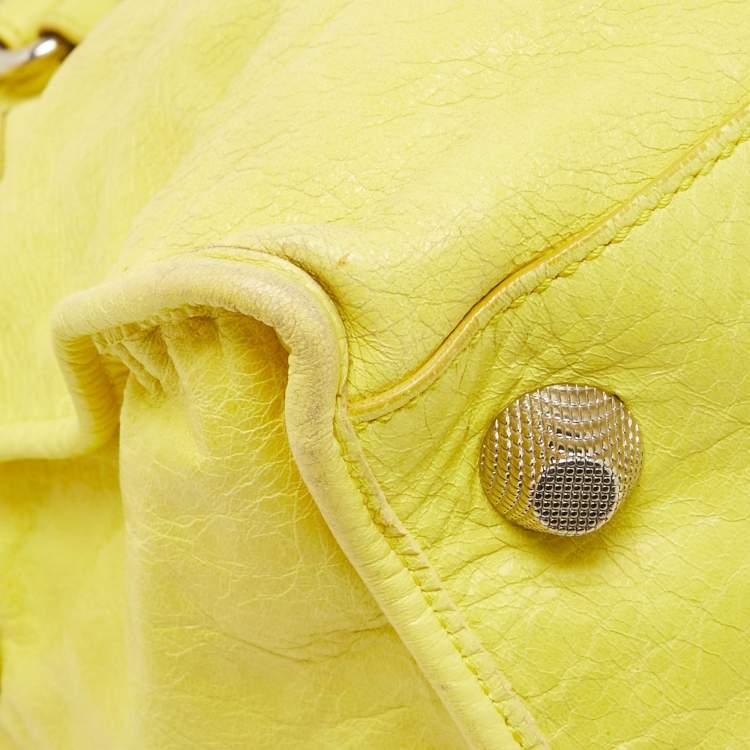 Pre Owned Balenciaga Yellow Leather GSH Part Time Tote