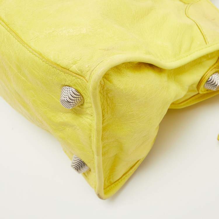 Pre Owned Balenciaga Yellow Leather GSH Part Time Tote