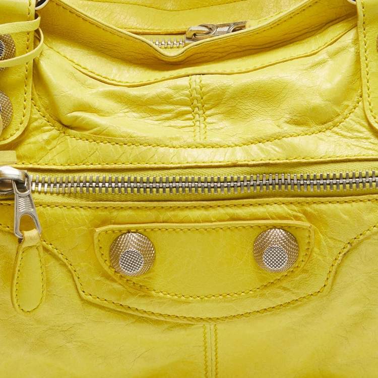 Pre Owned Balenciaga Yellow Leather GSH Part Time Tote