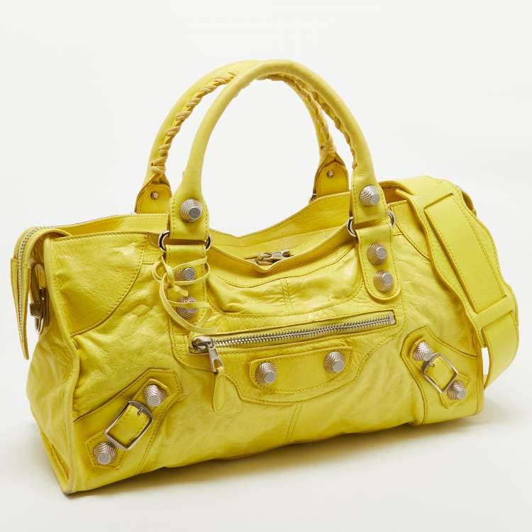 Pre Owned Balenciaga Yellow Leather GSH Part Time Tote