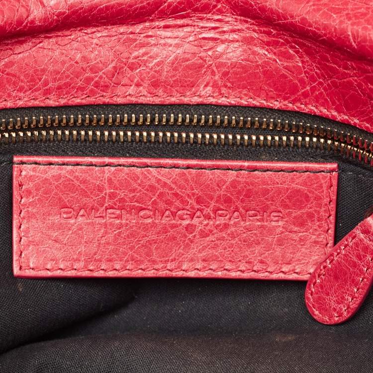 Pre Owned Balenciaga Dark Pink Leather RGH Envelope Clutch