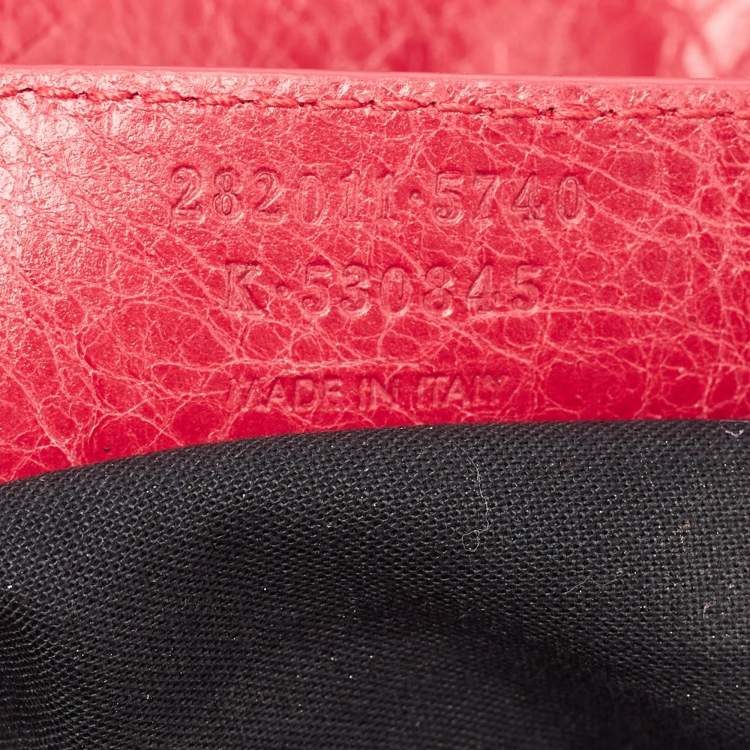 Pre Owned Balenciaga Dark Pink Leather RGH Envelope Clutch
