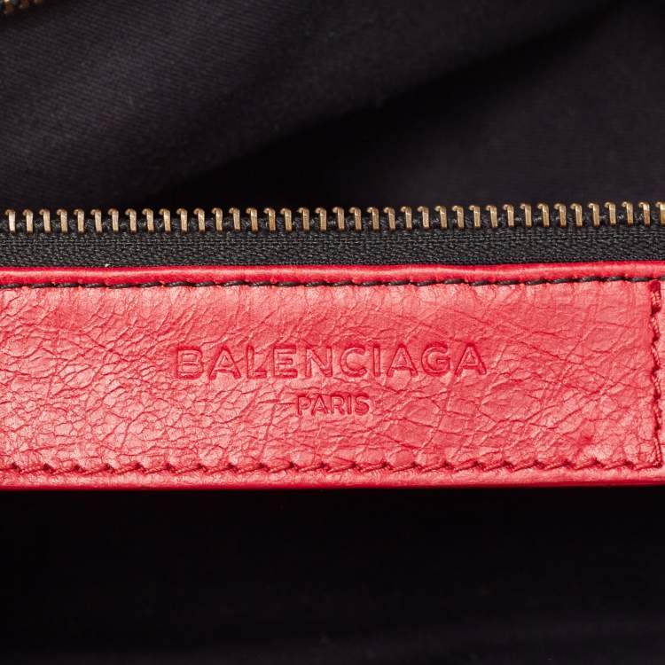 Pre Owned Balenciaga Red Leather Small Classic City RH Tote